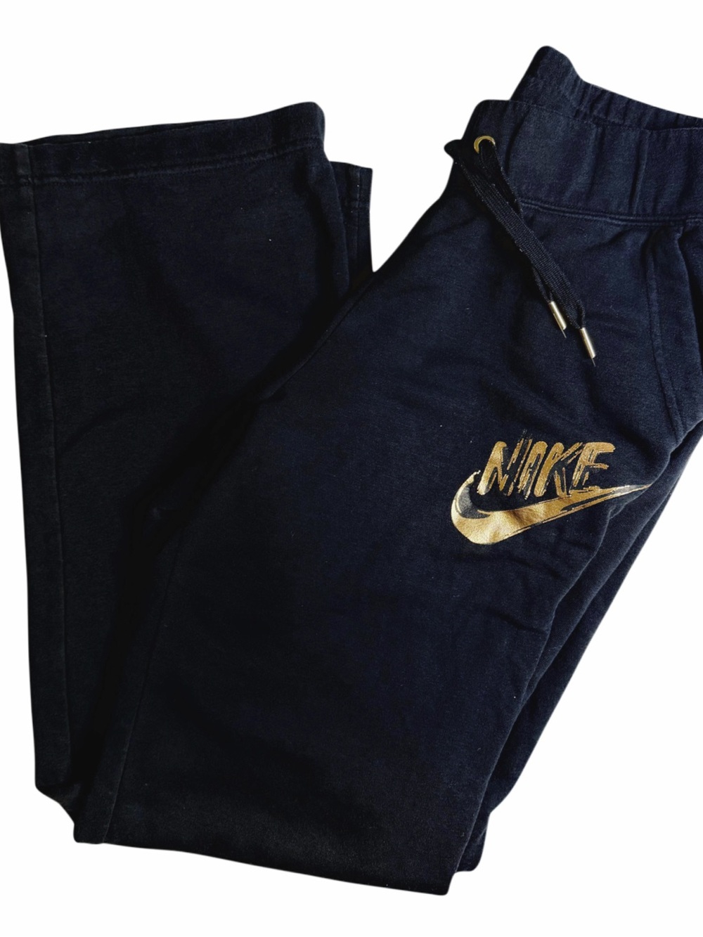 Nike Black Sweatpants with Gold Swoosh Logo